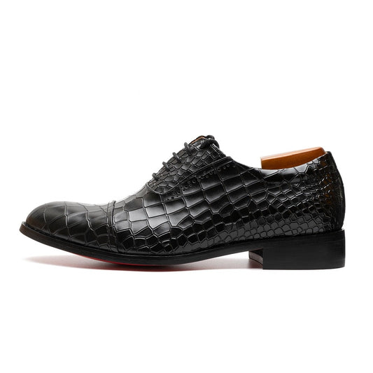 Shoes for Men Black Handmade Leather Oxfords Shoes Men Red