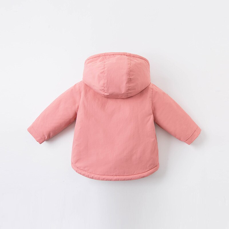 Winter Baby Unisex Fashion Solid Pockets Padded Hooded Coat
