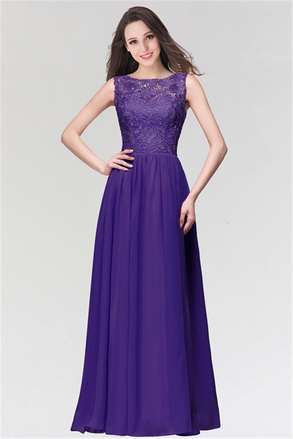 Homecoming Dresses: Chiffon Lace Long Prom Dresses for Women Appliques