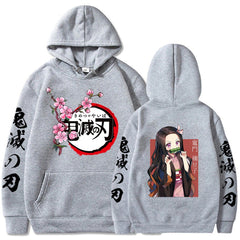 Slayer Kimetsu No Yaiba Hoodie Hip Hop Anime Pullovers Tops Loose Long Sleeves