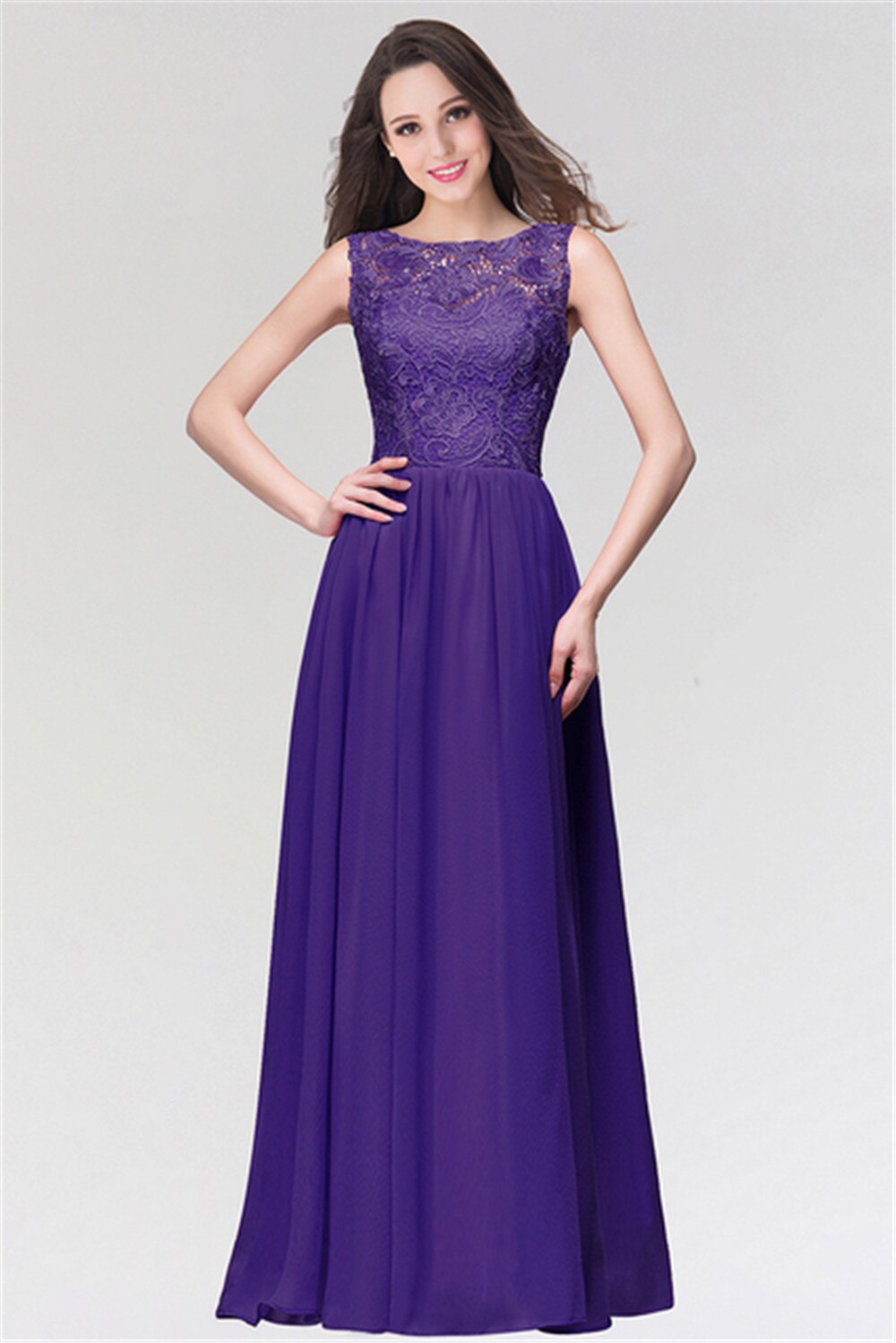 Homecoming Dresses: Chiffon Lace Long Prom Dresses for Women Appliques