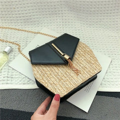 Small Straw Bucket Bags For Women Summer Crossbody Bags Lady Travel