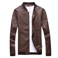 Thoshine Brand Spring Autumn Men Leather Jackets Classic Slim Fit Male PU