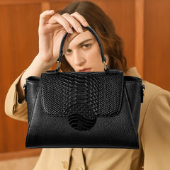 Stock are Ready!!Buy now  Genuine leather Woman bags Purses Totally Black