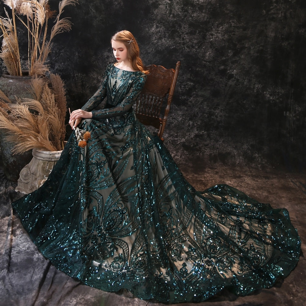 Evening wear Dresses: Long Evening Dresses Elegant Mermaid Long Sleeve