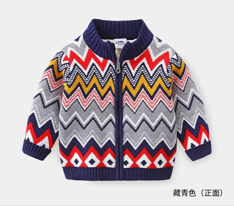 Winter Warm 2-12 Years Children Outwear Coats Geometric Thickening Plus