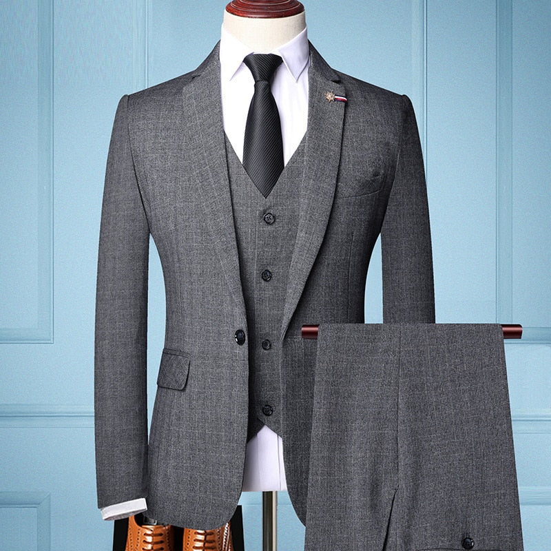 Tuxedo for Mens: Shenrun Men Suits Spring Autumn Business Formal Casual 3 Pieces Suit