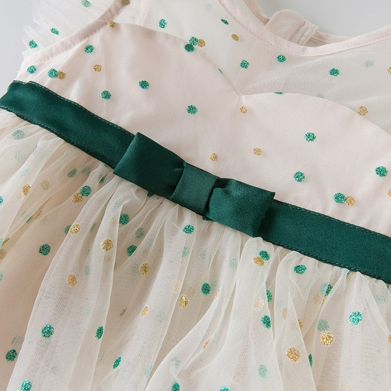 dave bella summer baby girl fashion bow dots print dress with a headwear