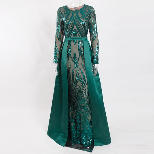 Evening wear Dresses: Long Sleeves Muslim Evening Dress