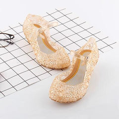 Kids Crystal Jelly Sandals Princess Cosplay Party Girls Dance Shoes Kids