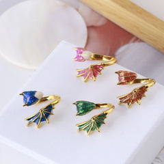 Fashion Enamel Dragon Rings Punk Viking Animal Snake Adjustable Finger Ring