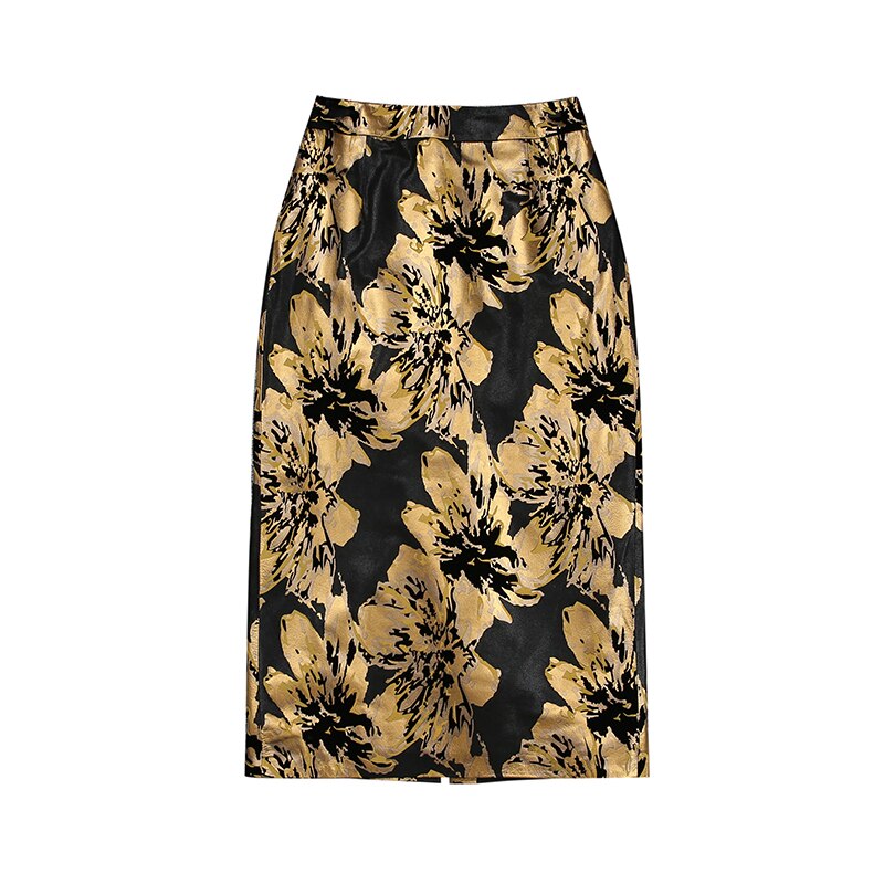 Genuine Leather Skirt Women Spring Chic High Waist Wrap