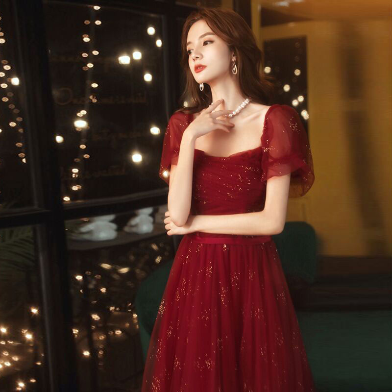 Homecoming Dresses: Square Collar Prom Dresses A-line Floor Length Gowns