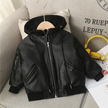 Fashion Autumn And Winter Child Coat Waterproof Baby Boys Leather Jackets