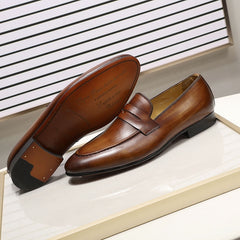 Men Penny Loafers Leather Shoes Genuine Leather Elegant Wedding