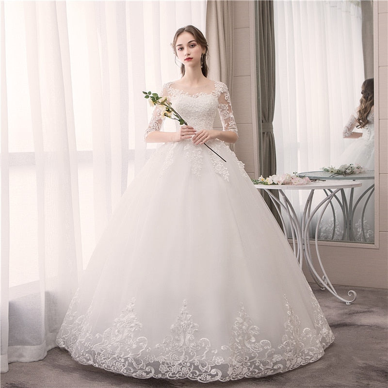 Wedding Dress Fashion Embroidery Lace Up Plus Size