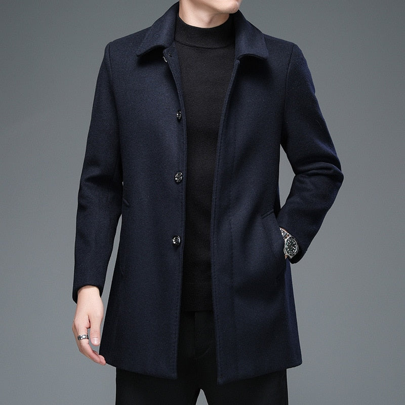 High Quality Mens Winter Jackets and Coats Business Casual Woolen Jackets