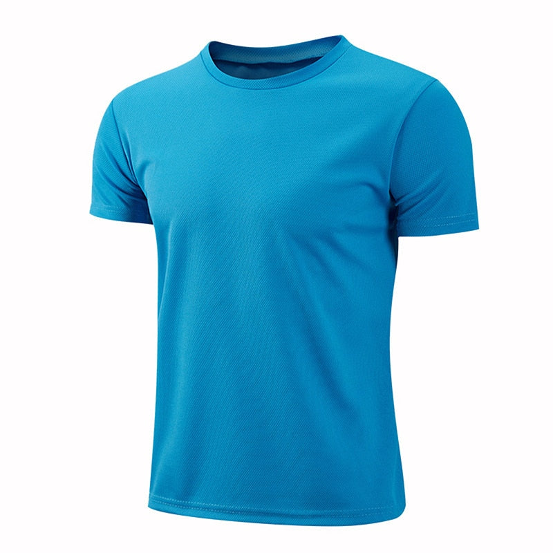 Quick-drying Round Neck Sport T-shirt Gym Jerseys Fitness Shirt Trainer Running