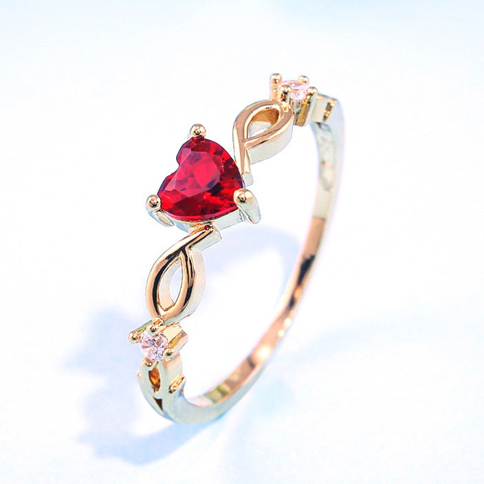 Simple Heart Ring For Women Female Cute Finger Rings Romantic