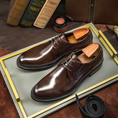 Man Dress Shoes 2 Color Handmade Men Genuine Leather
