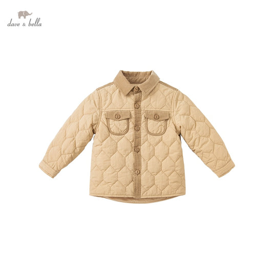 Winter baby boys fashion pockets patchwork padded coat