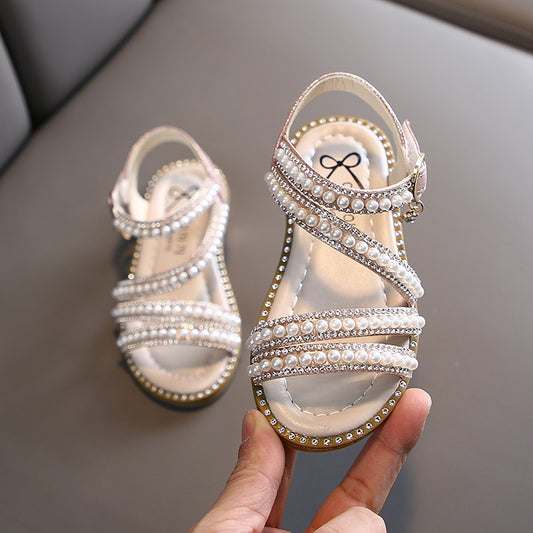 Girl Sandals Summer Fashion Kids Baby Girls Bling Rhinestone Princess