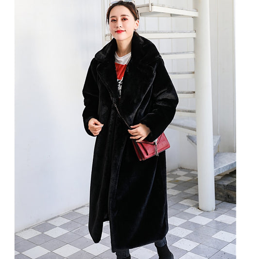 Women Winter Warm Faux Fur Coat Thick Women Long Coat