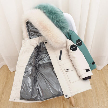 Winter White duck down Jacket Boys Parka Thick Warm Baby Outerwear Coat