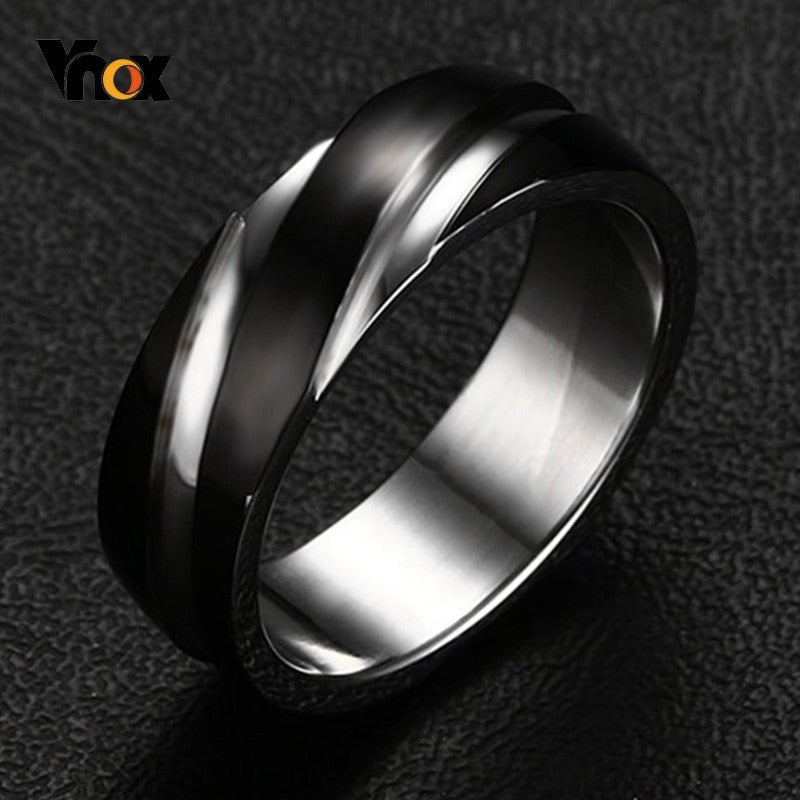 Wedding Ring for Women Men Stainless Steel Black Rose Gold Color
