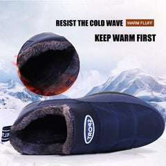WOTTE Mens Boots Winter Keep Warm Snow Boots Fashion Plush Cotton Shoes