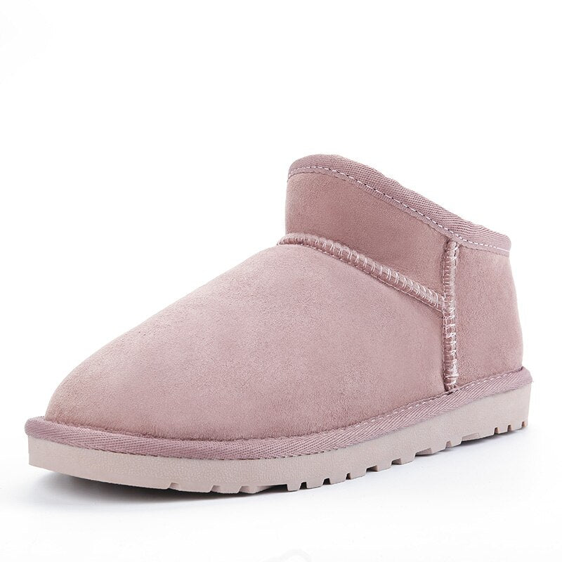 Nature wool real fur mini ankle winter Casual women snow boots