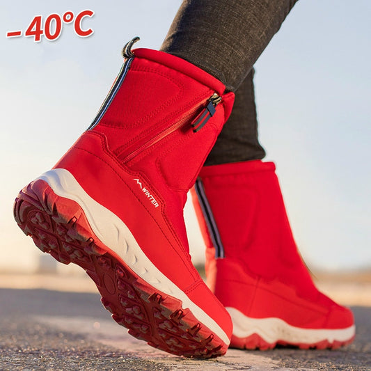 Women Boots Non-slip Waterproof Winter Ankle Snow Boots Platform
