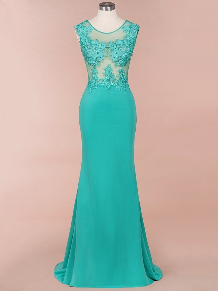 Homecoming Dresses: Prom Dresses Long Illusion Sleeveless Evening Party