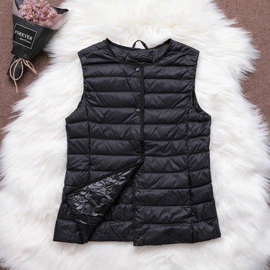 Fitaylor 90% Ultra Light White Down Women Vest Thin Coat Women