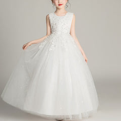 Kids Dresses For Girls Flower Ball Gown Birthday Wedding Party Princess Banquet