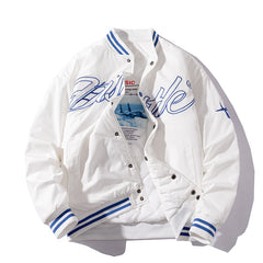 Winter Fashion Jacket Men Women Letter Embroidery Baseball Jacket Japanese