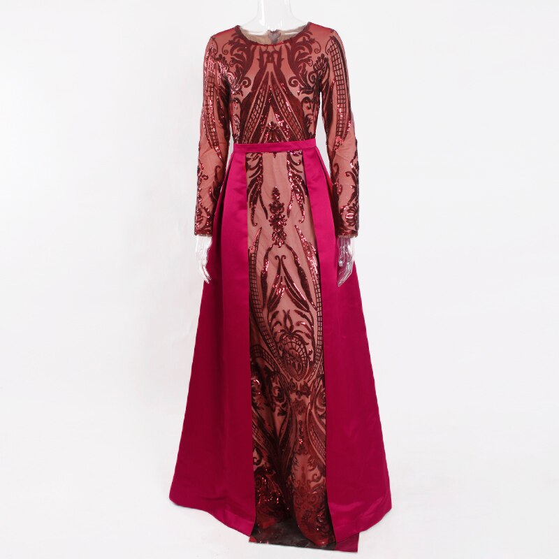 Evening wear Dresses: Long Sleeves Muslim Evening Dress