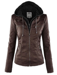 Faux Leather Jacket Women Basic Jacket Coat Female Winter Motorcycle Jacket