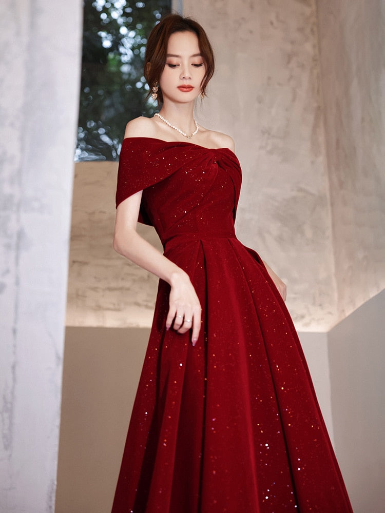 Homecoming Dresses: Off The Shoulder Evening Dress Elegant Engagement Dresses