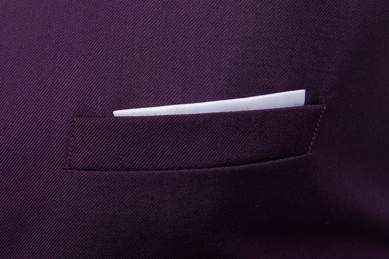 Purple Suit Vest Men Spring Slim Fit Sleeveless Vest Waistcoat Mens
