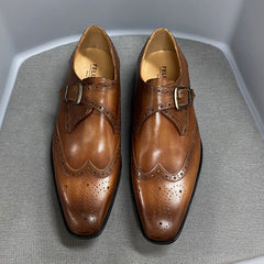 Size 6-13 Luxury Dress Shoes Men Genuine Leather Italian Wingtip Oxford Shoes