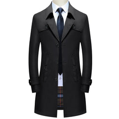 Thoshine Brand Spring Autumn Men Long Trench Coats Superior Quality