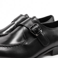 Fashion Monk Shoes Sale Breathable Cow Genuine Leather Pointed Toe Buckle Strap Men Dress Shoes