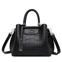 Hand-knitted Luxury Handbags Women Bags Designer Stone Pattern Ladies Handbag
