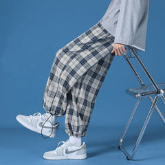 Wide Pants Casual Elastic Leg opening Ankle Length Pants Men