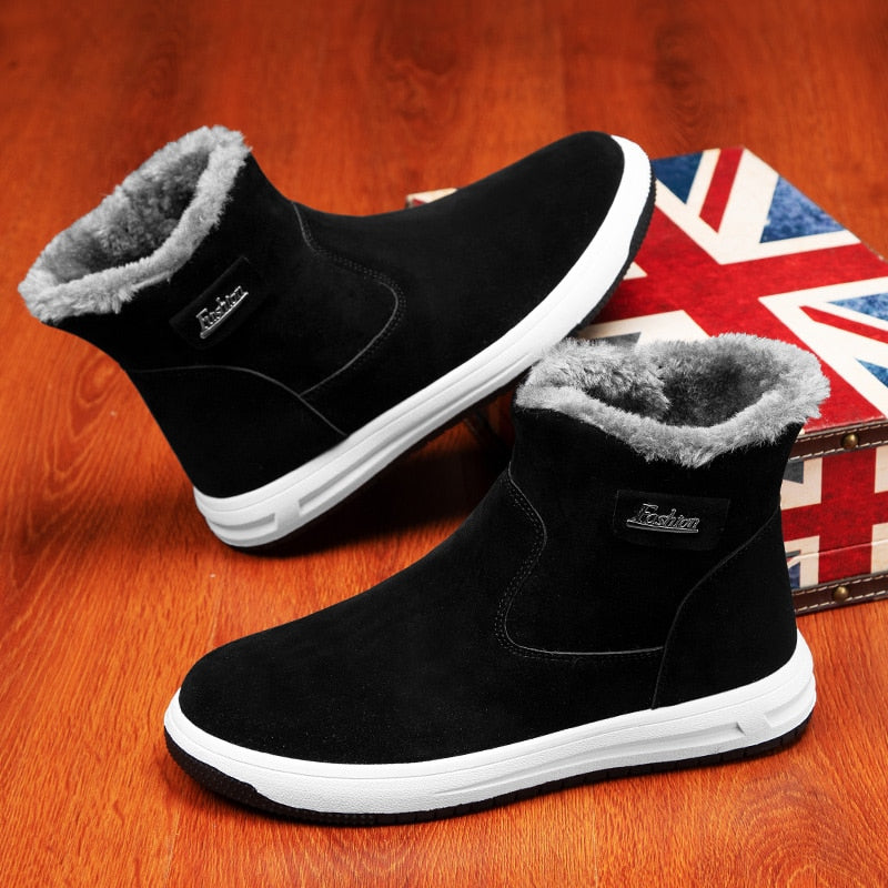Winter Men Boots Plush Warm Snow Boots for Men Sneakers Fashion Ankle Man