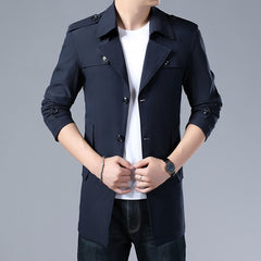 Thoshine Brand Spring Autumn Men Trench Coats Superior Quality Buttons