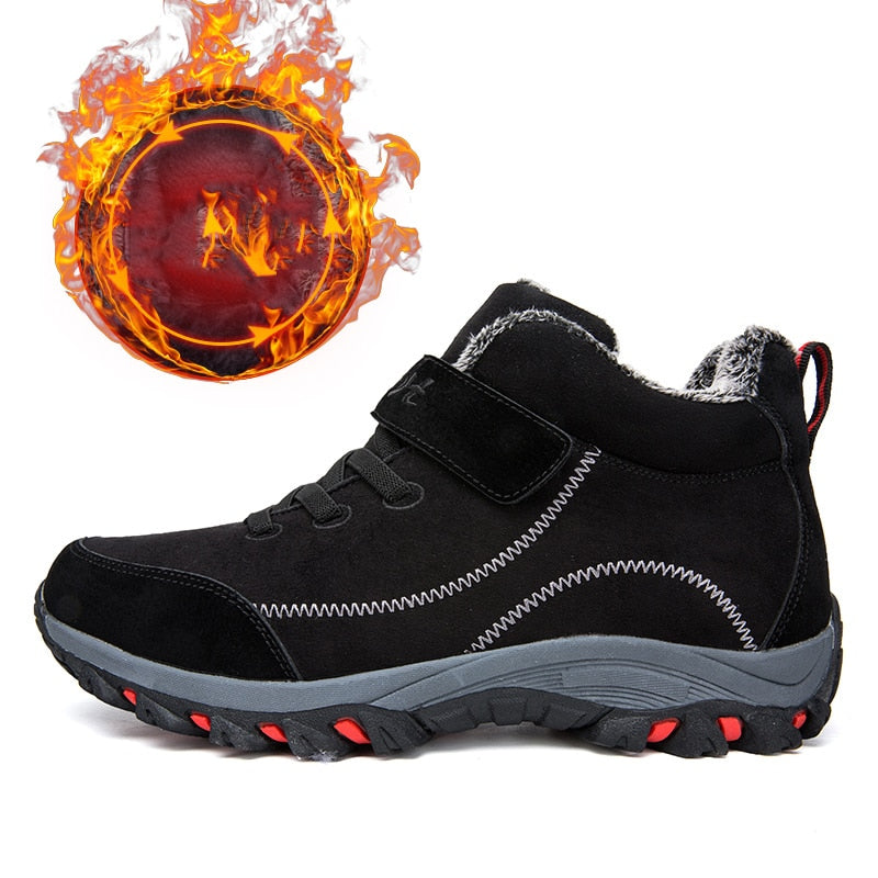 Waterproof Winter Men Boots with Fur Warm Snow Women Boots Men Work