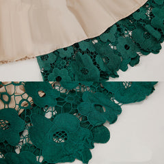 Women Elegant Fashion Flower Embroidery Hollow Out Lace Skirts
