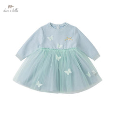 dave bella spring baby girls cute bow cartoon mesh sweater dress